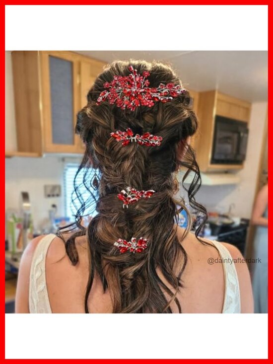 Crystal Wedding Hair Accessories 4pcs Bridal Rhinestone Flower Hair Side Combs